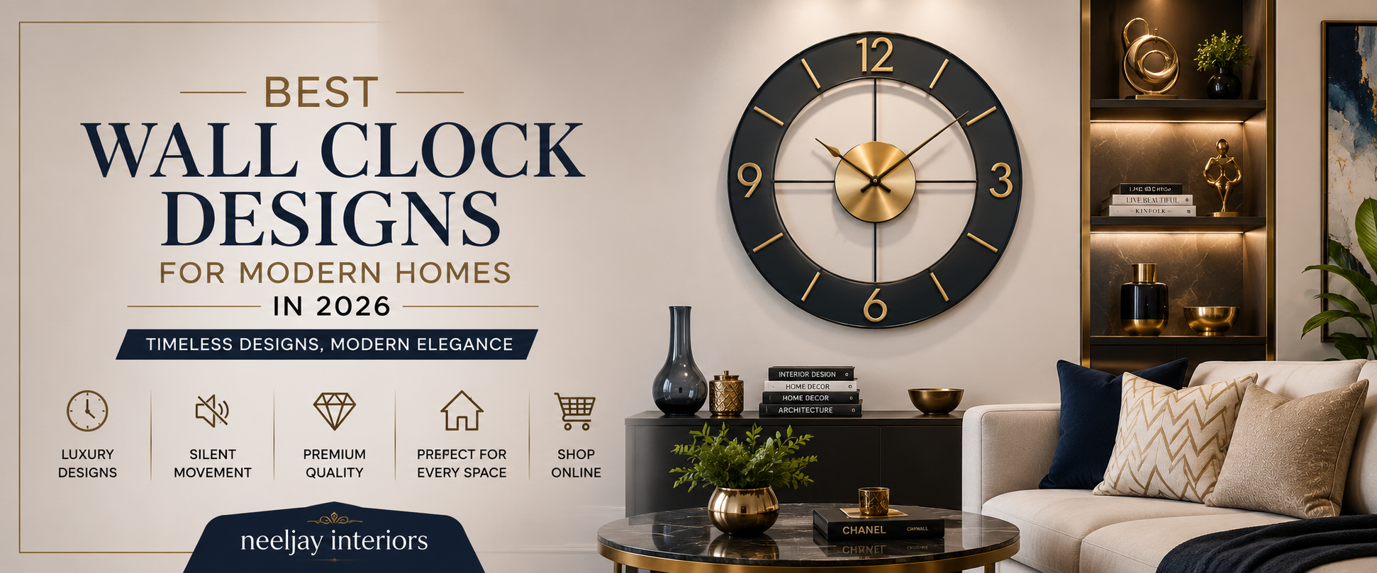 Luxury Wall Clock Designs for Elegant Living Rooms