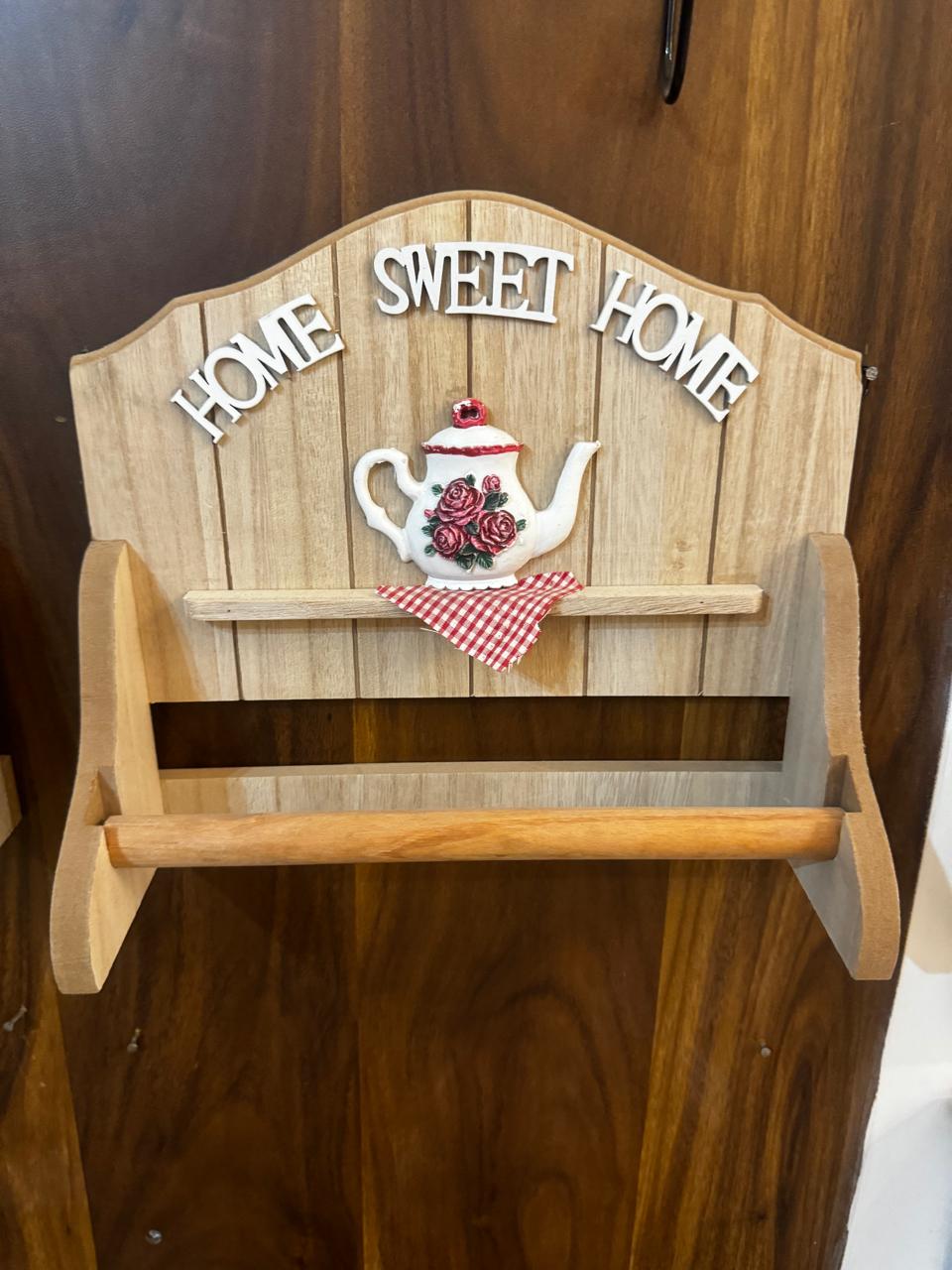 Home Sweet Home Wooden Paper Towel Holder