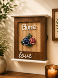 Home Love Wooden Key Holder Cabinet