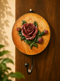 Wall Hook with Rose Floral Design