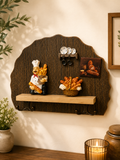 Wall Shelf with Chef Figurine & Key Hooks