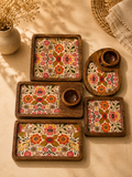 5 Bamboo Tray Set