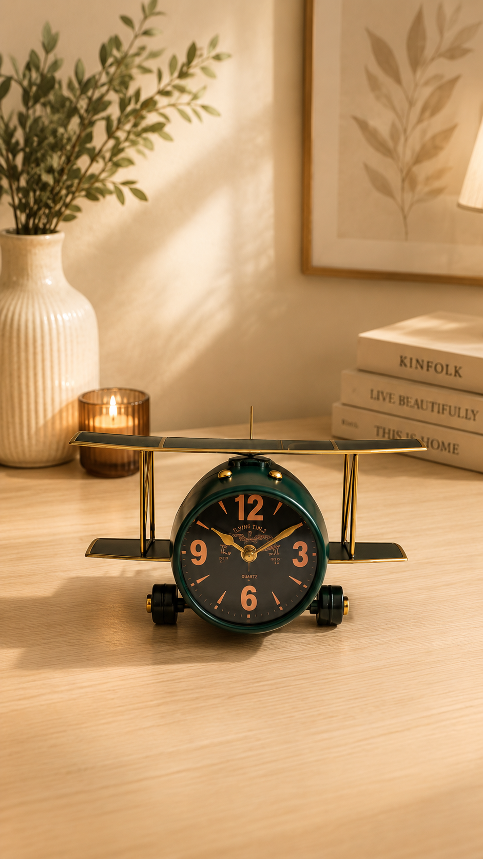 Dark Green Chopper Clock