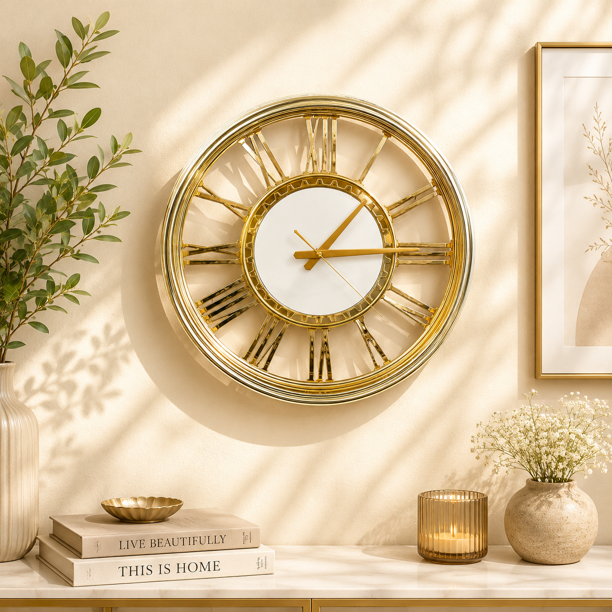 Imperial Gold Roman Designer Wall Clock