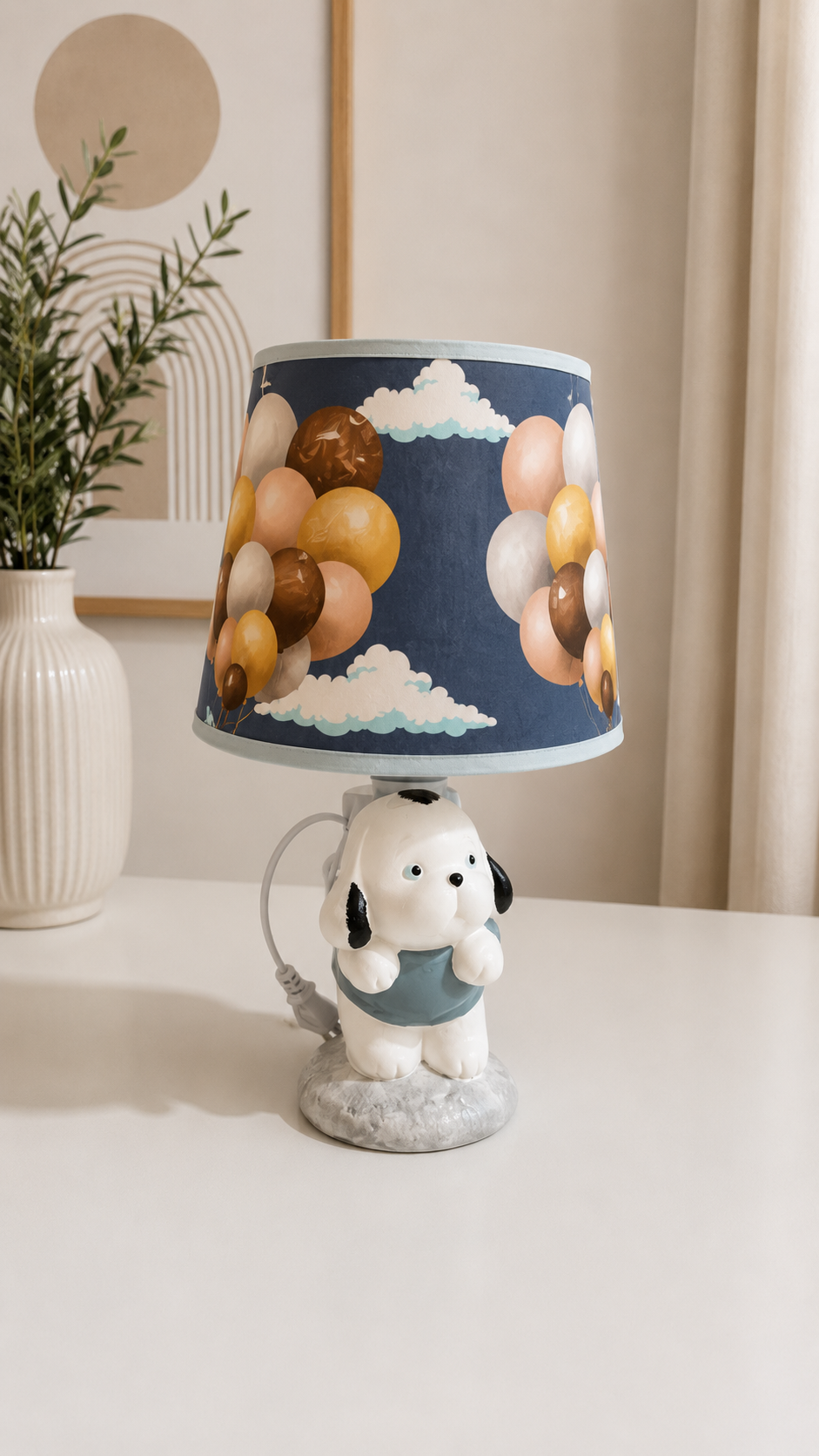 White Puppy Lamp