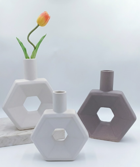 Ceramic Donut Vase Set