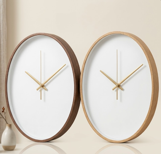 Wooden Wall Clock Set