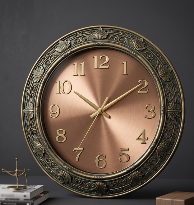 Vintage Filigree Bronze Wall Clock