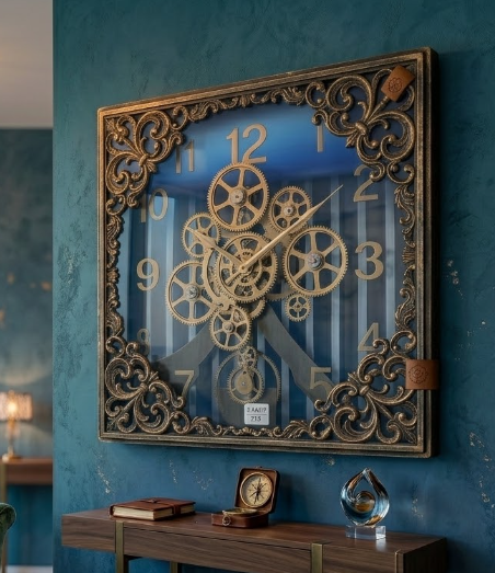 Vintage Gear Skeleton Wall Clock