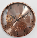 Rose Gold Industrial Moving Gear Wall Clock
