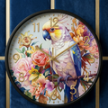 Floral Parrot Art Decorative Wall Clock