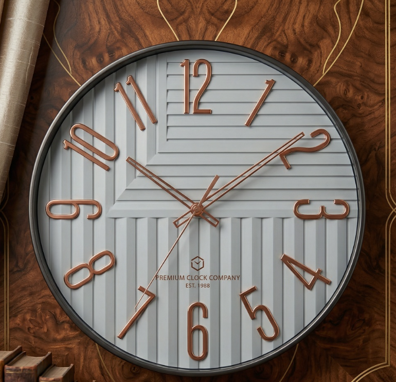 Luxury Rose Gold 3D Wall Clock