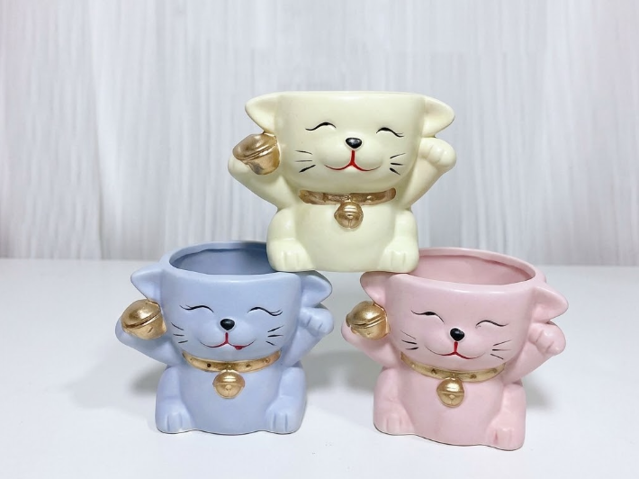 Neko Style Ceramic Cat Succulent Planters