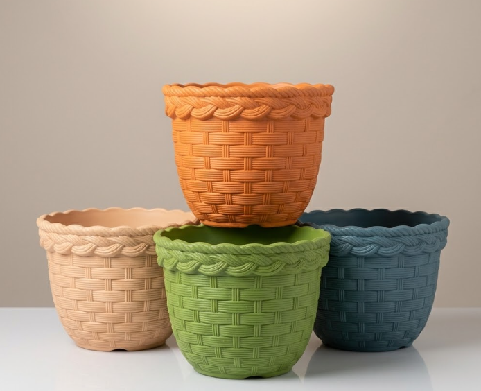 Woven Plastic Planter Pots