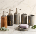 Wood Bathroom Accessory Set