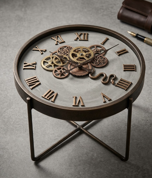 Gear and Snake Tabletop Clock