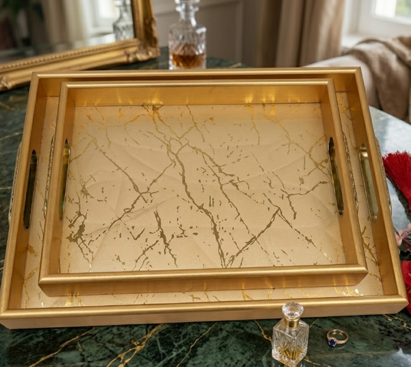 Luxury Gold Serving Tray Set