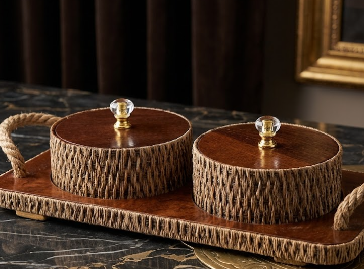 Rustic Wooden Serving Set