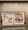 Natural Wooden Double Photo Frame