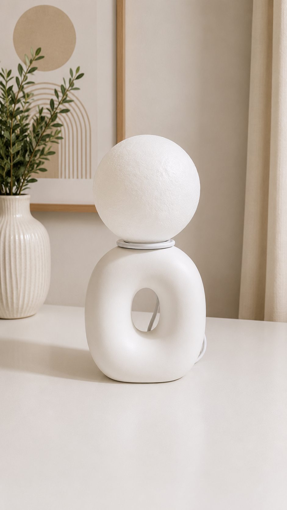 White Donut Lamp
