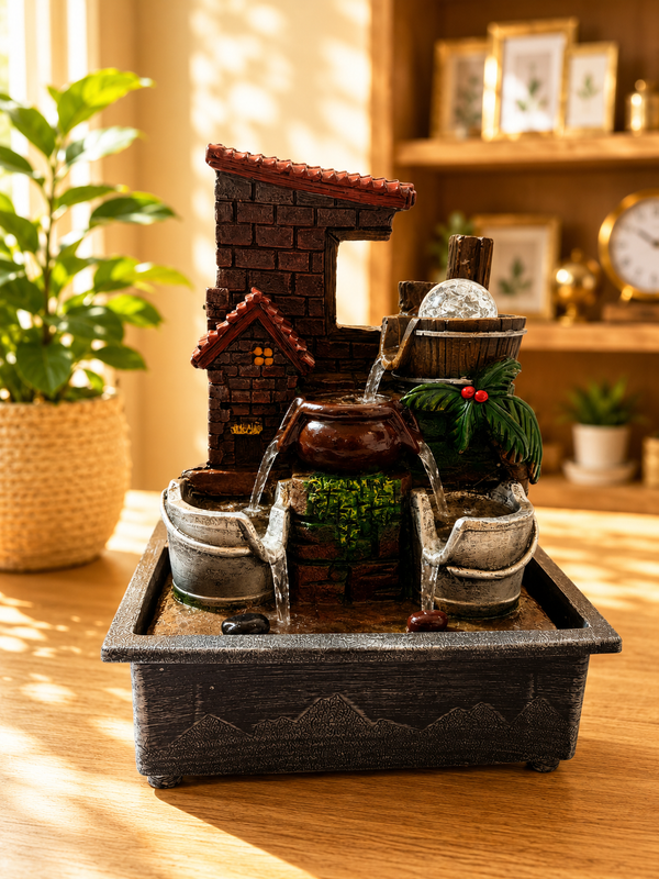 Rustic Cascade Village Fountain, 34*27 inch