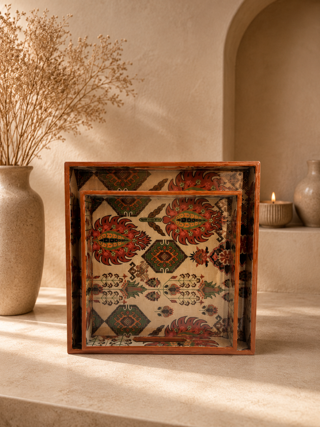 Printed tray set